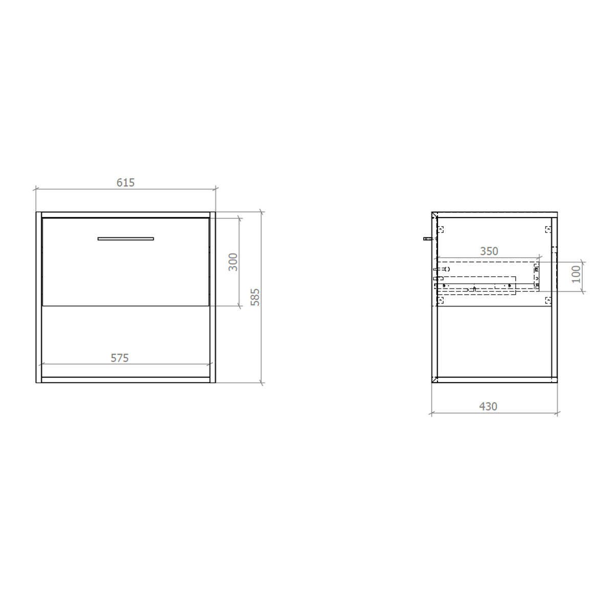 Croft 650mm Wall Mounted Unit and Basin (16246)