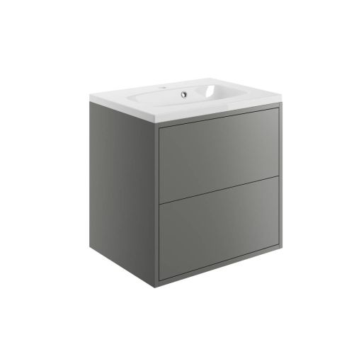 Moods Bathrooms To Love Perla 600mm Wall Hung Vanity Unit & Basin - Matt Grey (20500)