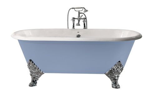 Heritage Grand Buckingham 0 Tap Hole Cast Iron Doubled Ended Bath with  Chrome Grand Imperial Bath Feet (1115) Grey - Bathshack