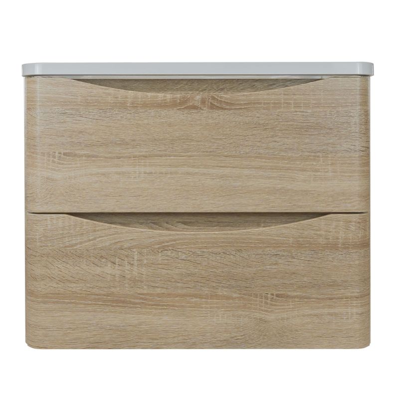 Baltimore 600mm Wall Mounted Vanity Unit & Worktop - Bardolino Oak ...