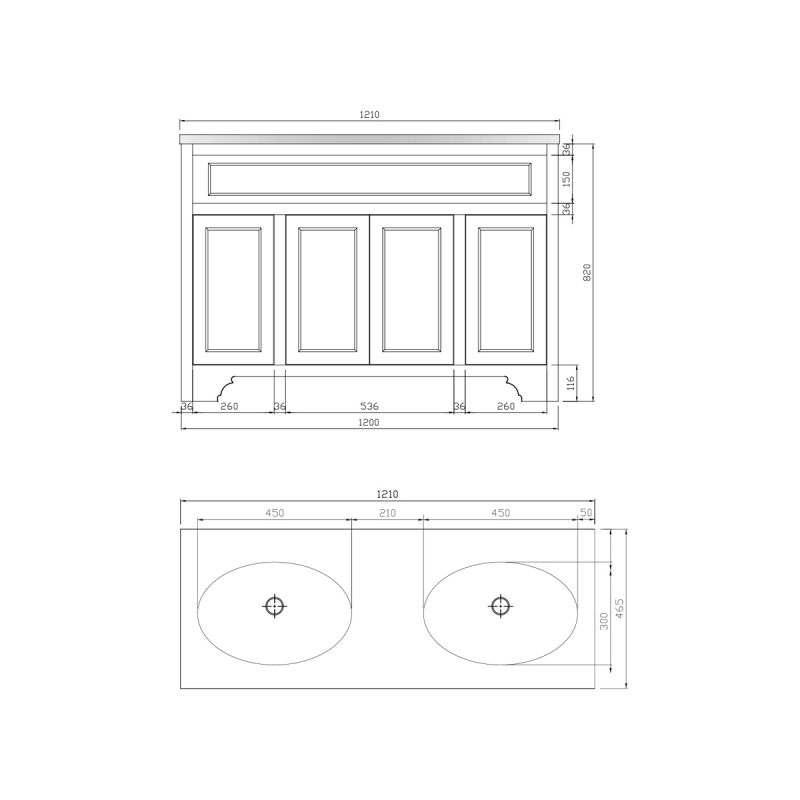 Harrogate Duchy 1200mm Vanity Unit And Double Basin Arctic White 15813 Bathshack 