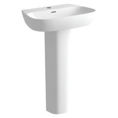 Moods Veneto One Tap Hole Cloakroom Basin and Brushed Brass Bottle Trap 450 x  400mm - MOOD106864