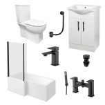 Linea Noir Shower Bath & Vanity Deal - Left Hand (11434)