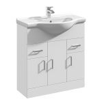 Verona 750mm Floorstanding Vanity Unit & Basin - Gloss White